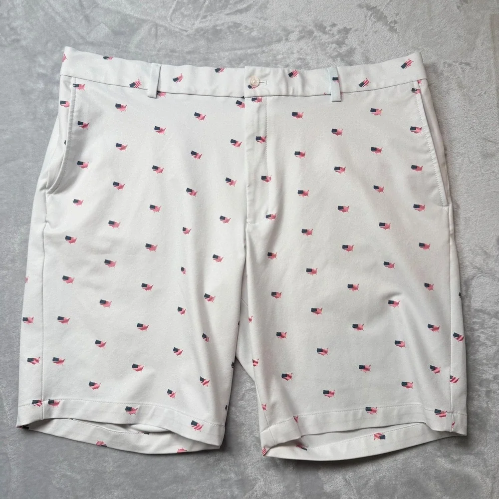 Walter Hagen 11 Majors Mens Golf Shorts White American Flag Print Size 42